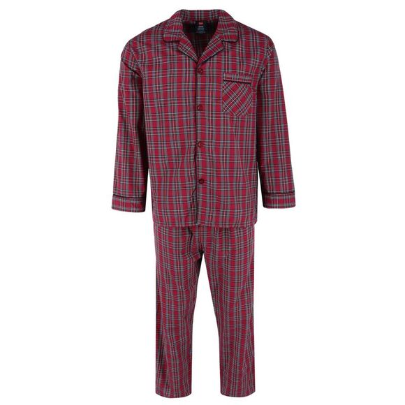 Hanes Men's Broadcloth Long Sleeve Pajama Set - Picture 1 of 4